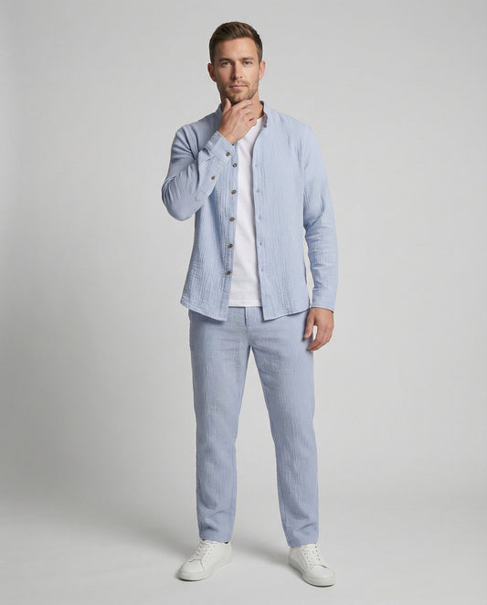 Zweiteiler Set Herren mit Knopfjacke