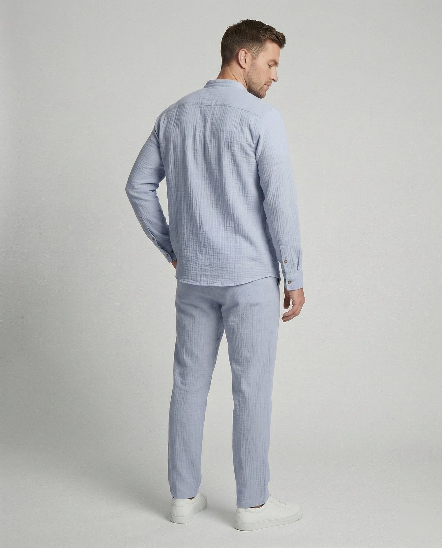 Zweiteiler Set Herren mit Knopfjacke