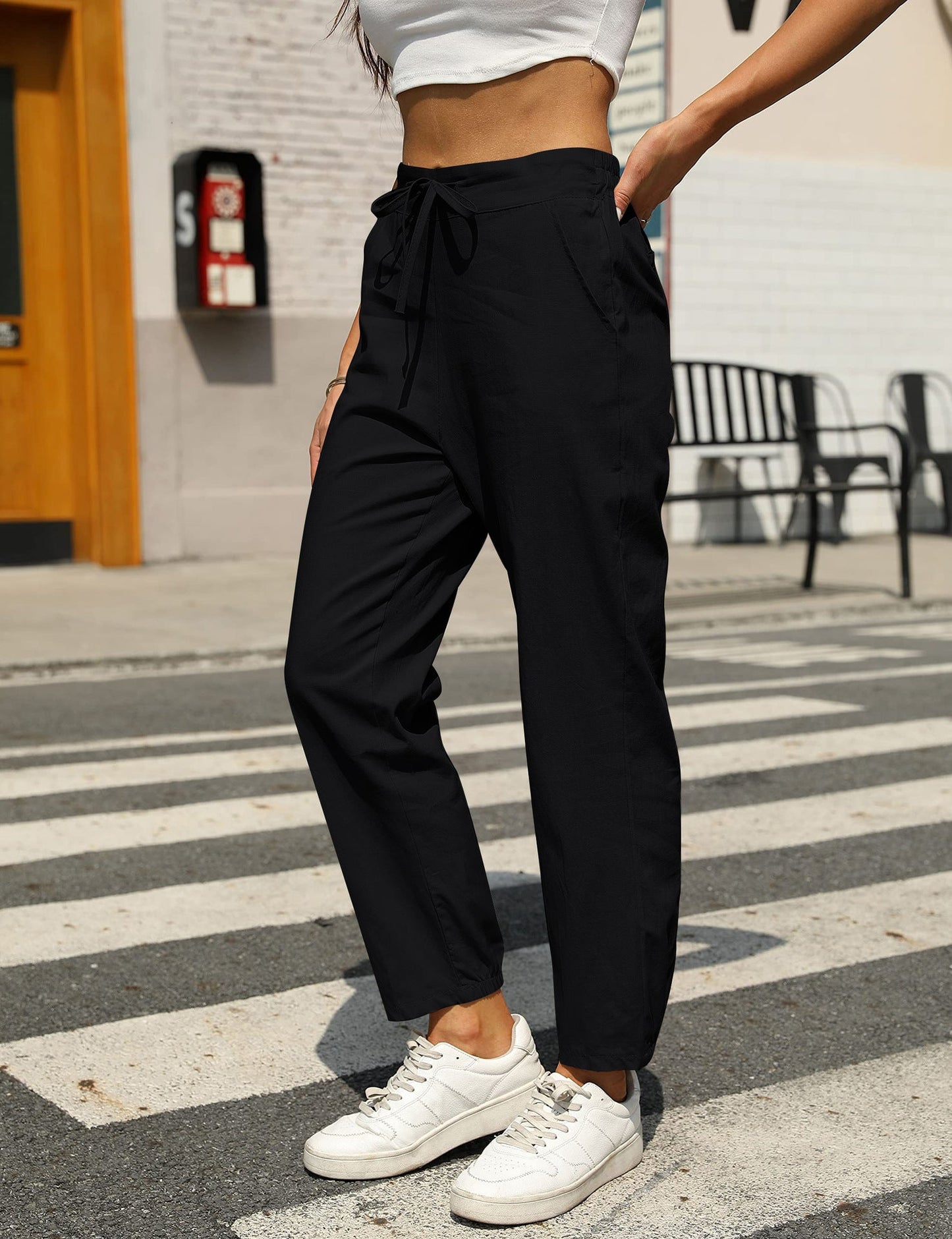 Damen Stoffhose Relaxed Fit Freizeit
