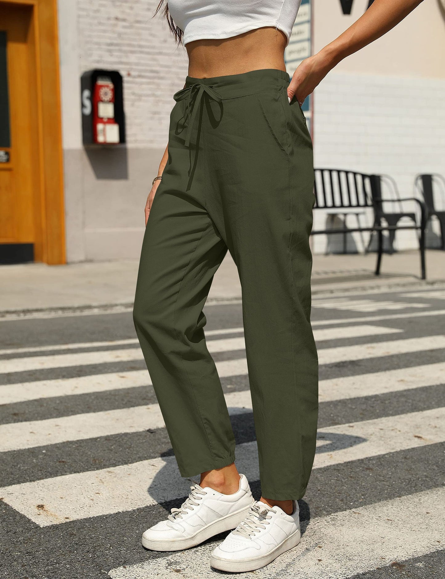 Damen Stoffhose Relaxed Fit Freizeit