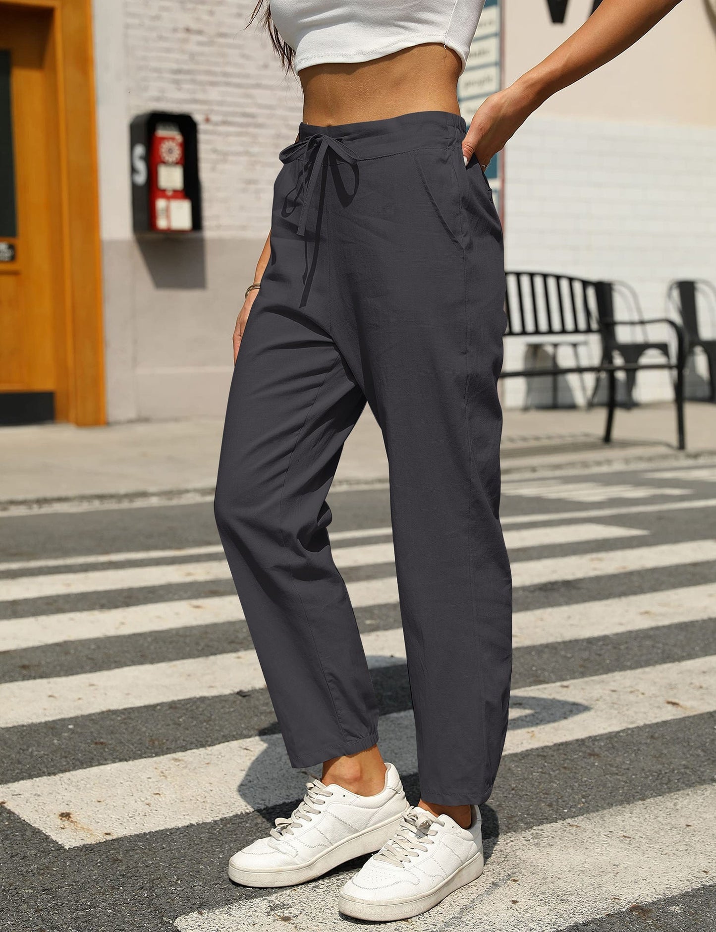 Damen Stoffhose Relaxed Fit Freizeit