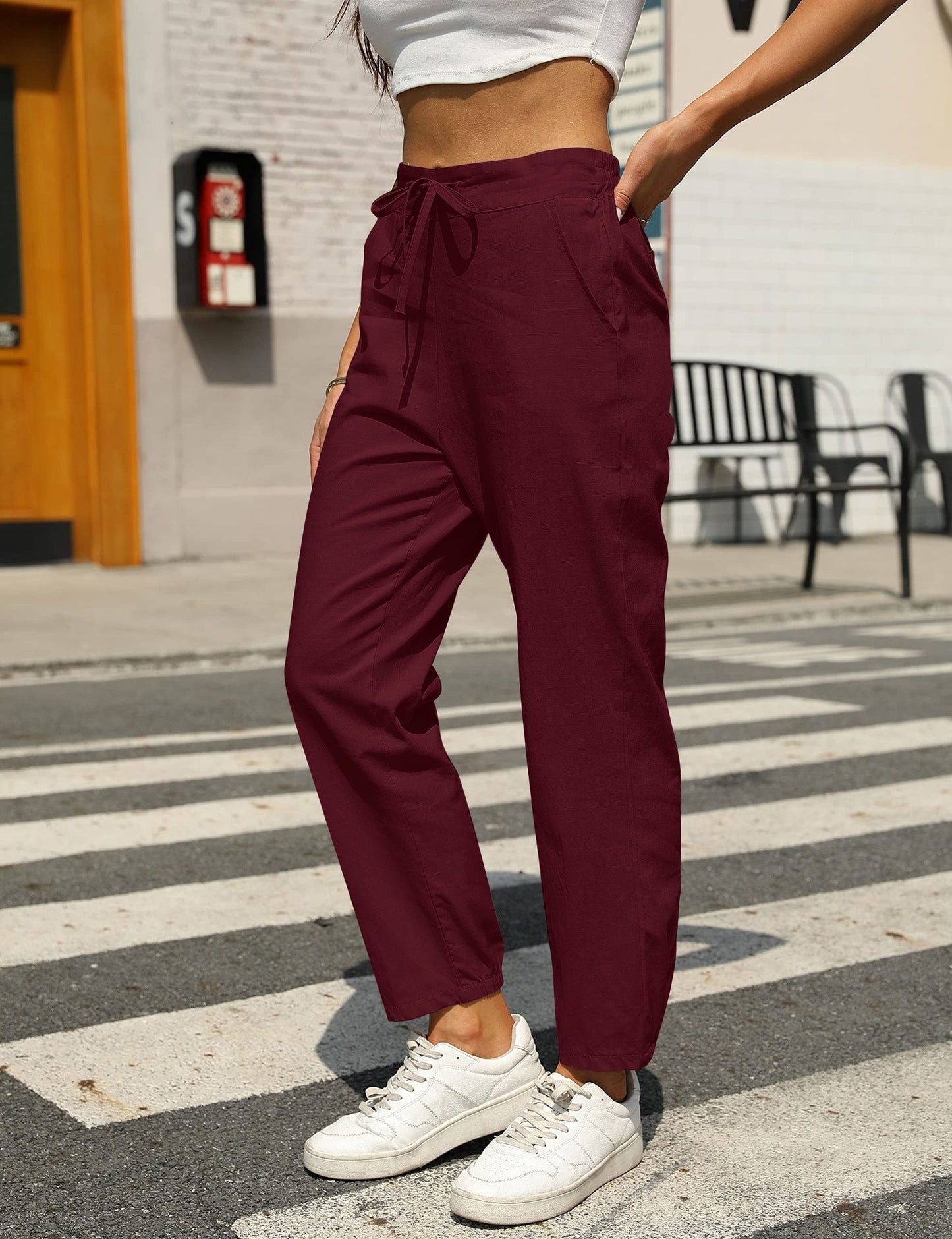 Damen Stoffhose Relaxed Fit Freizeit