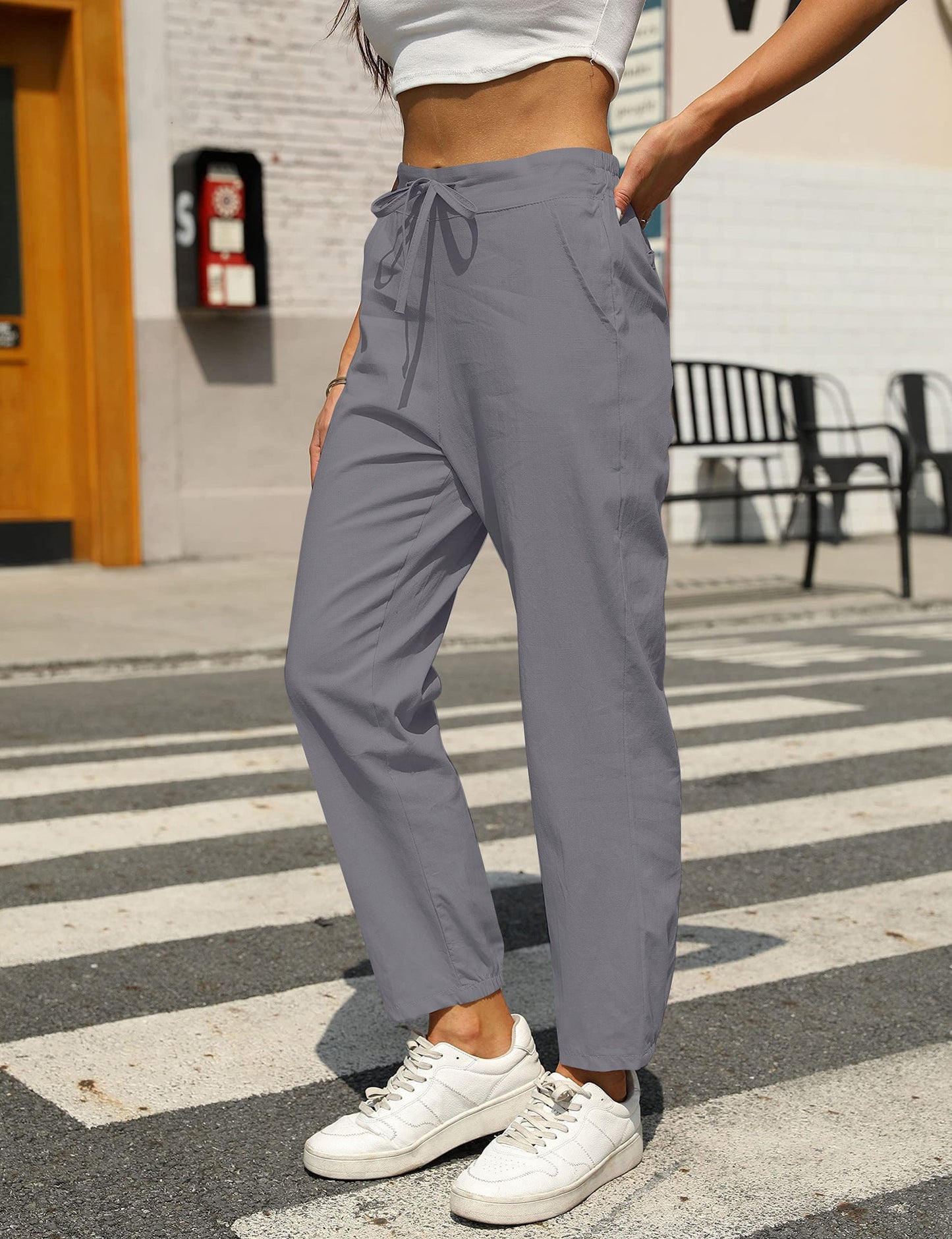 Damen Stoffhose Relaxed Fit Freizeit