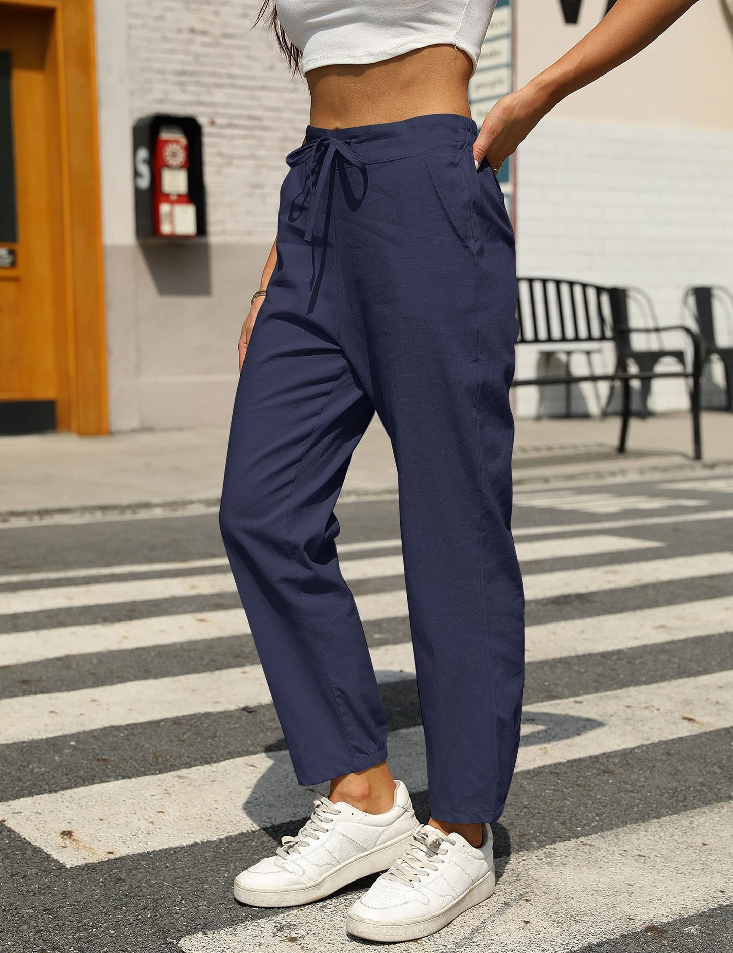 Damen Stoffhose Relaxed Fit Freizeit