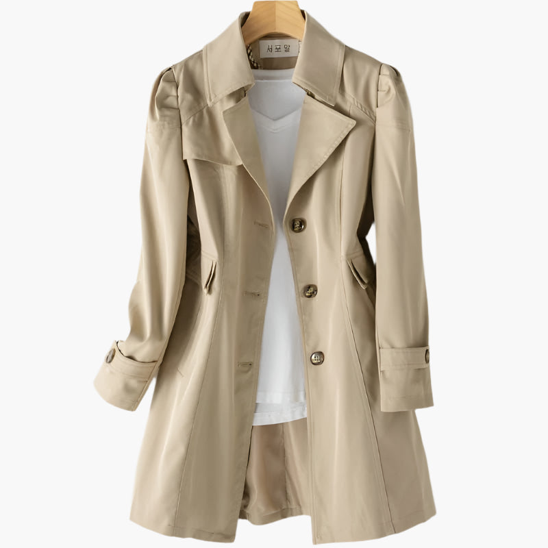 Damen Trenchcoat Slim Fit Business Freizeit Elegant