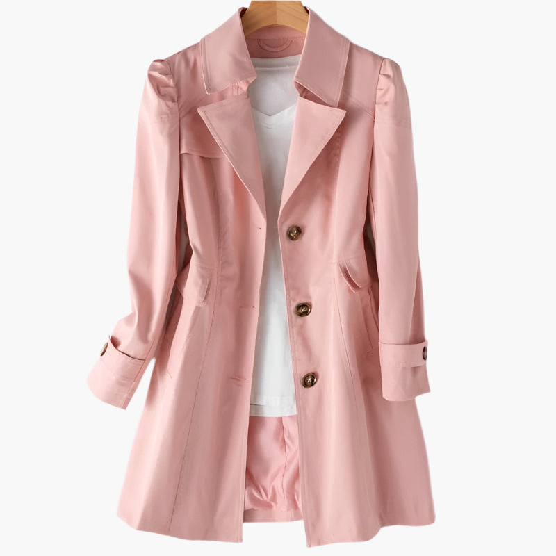 Damen Trenchcoat Slim Fit Business Freizeit Elegant