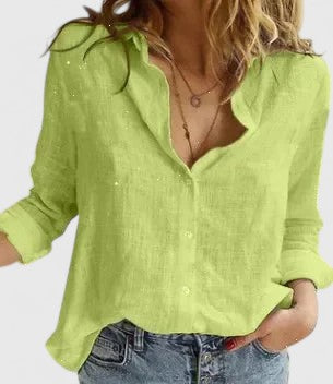 Damen Bluse mit V-Ausschnitt und Blumenprint