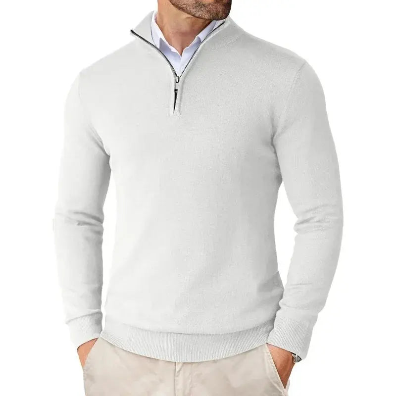 Herren Pullover mit kurzem Reißverschluss und Kragen