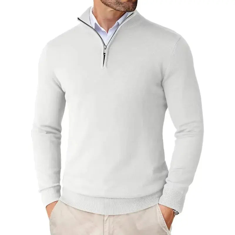 Herren Pullover mit kurzem Reißverschluss und Kragen