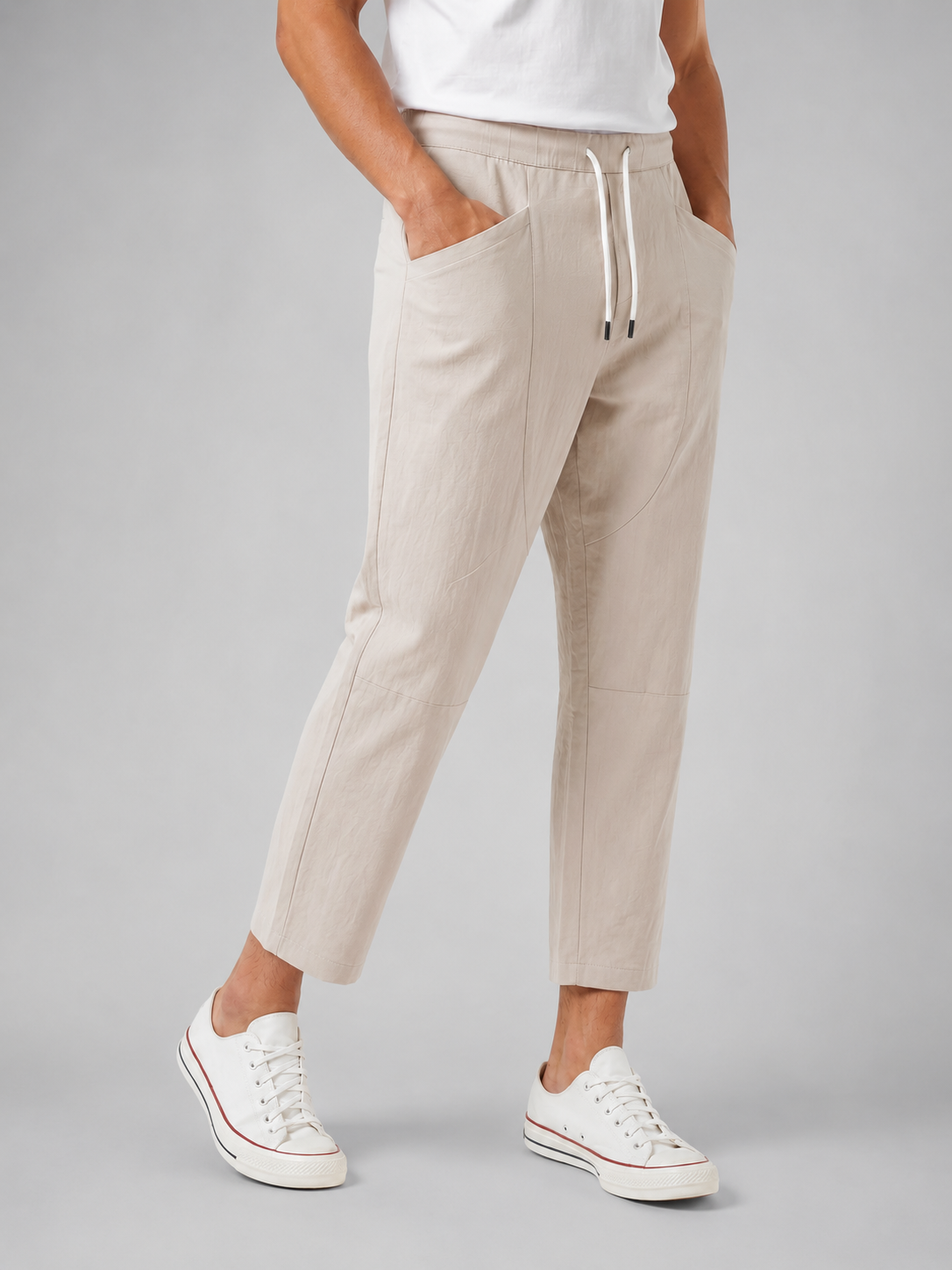 Herren Hose mit Kordelzugbund in lockerer Passform