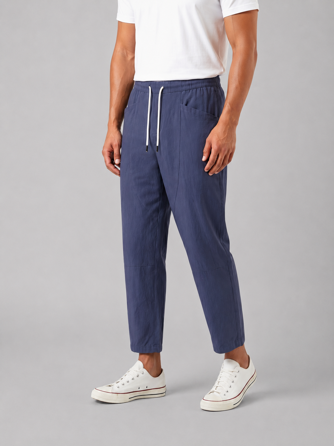 Herren Hose mit Kordelzugbund in lockerer Passform