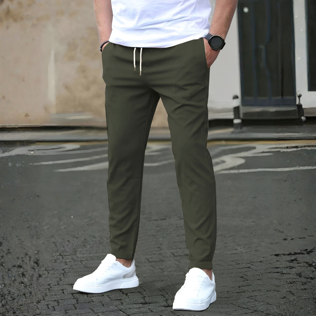 Moderne Slim-Fit-Hose für Herren mit Kordelzug | Bequeme Freizeit- und Sporthose
