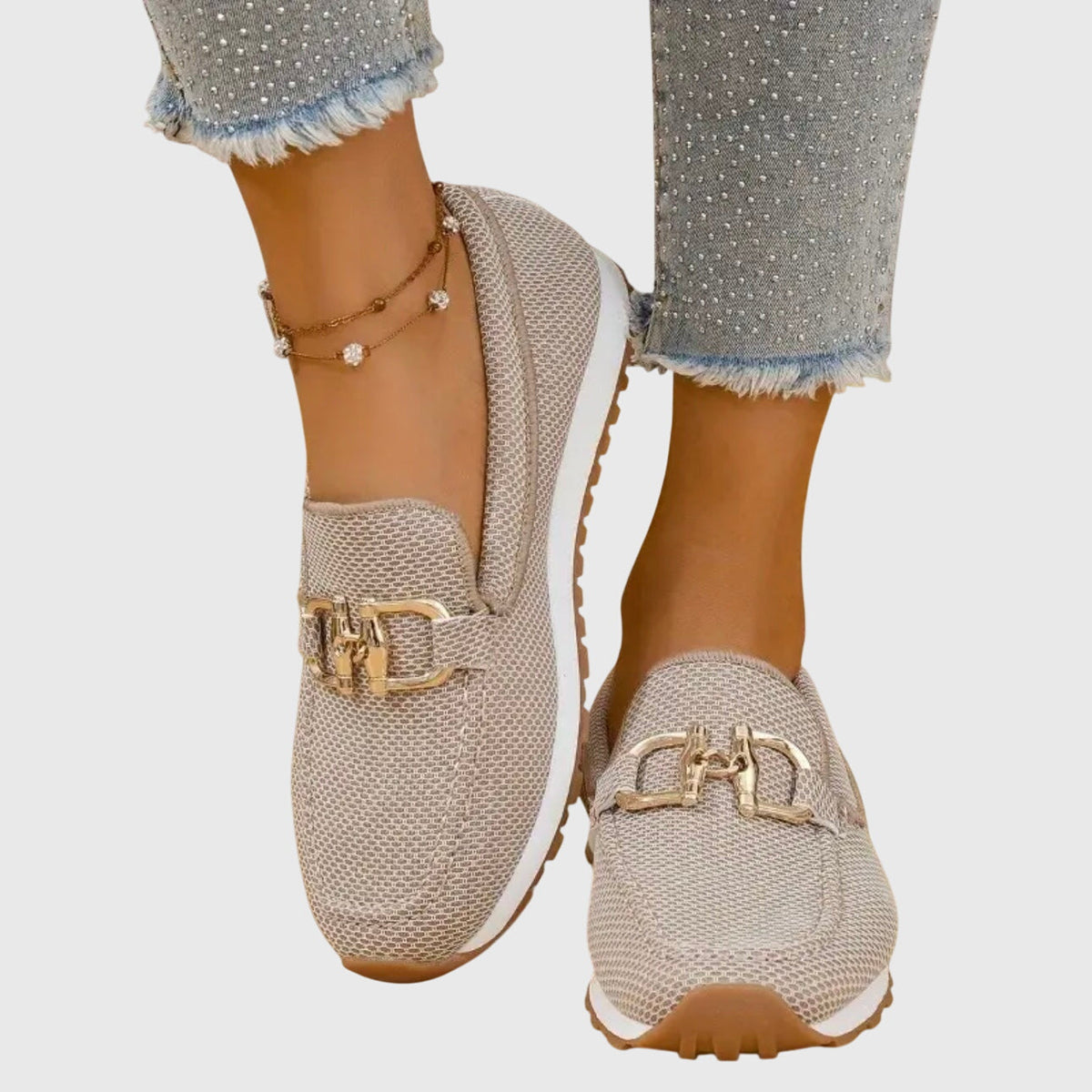 Damen Loafer-Sneaker mit Zierschnalle