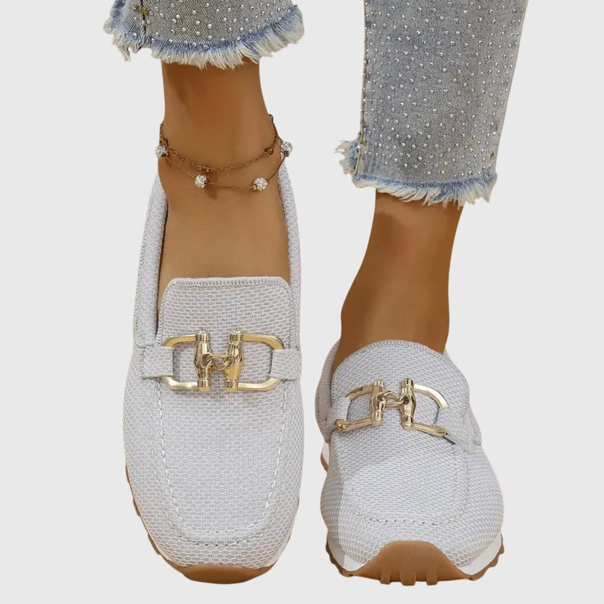 Damen Loafer-Sneaker mit Zierschnalle