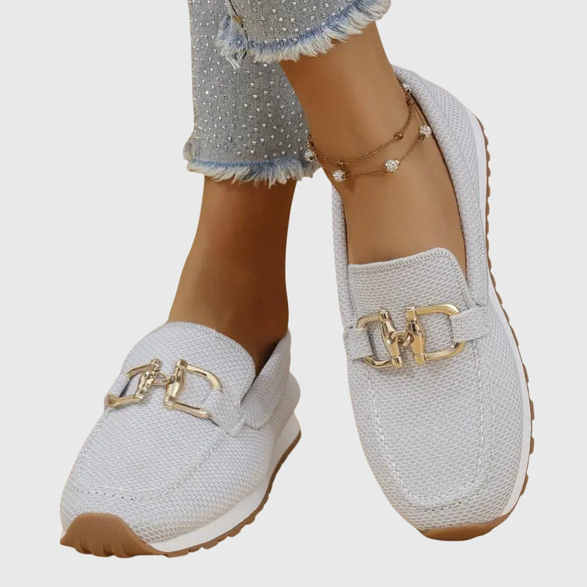 Damen Loafer-Sneaker mit Zierschnalle