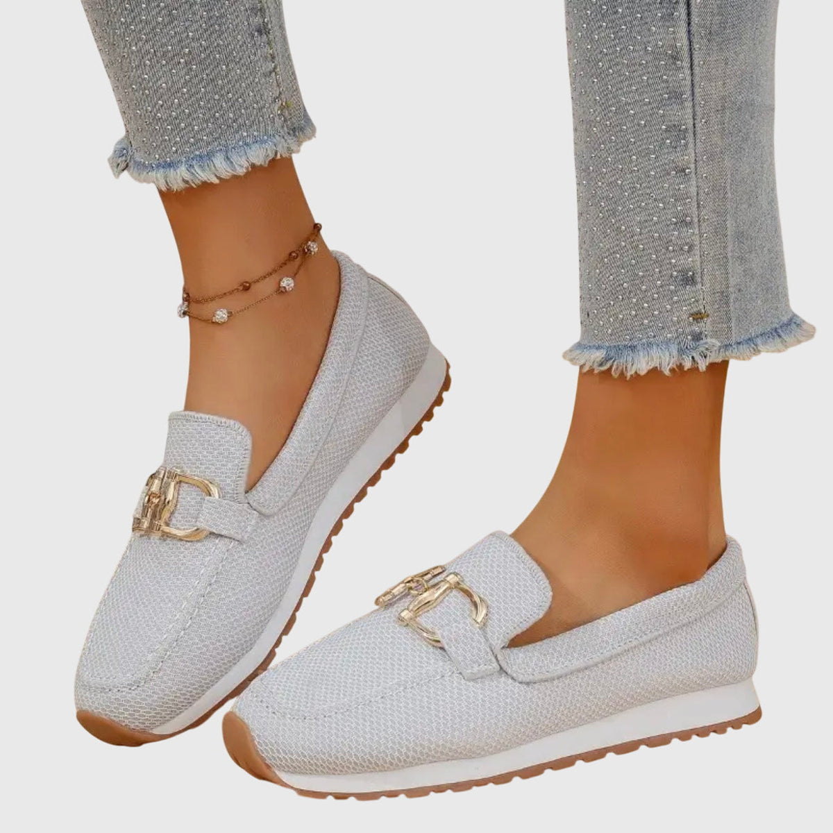 Damen Loafer-Sneaker mit Zierschnalle