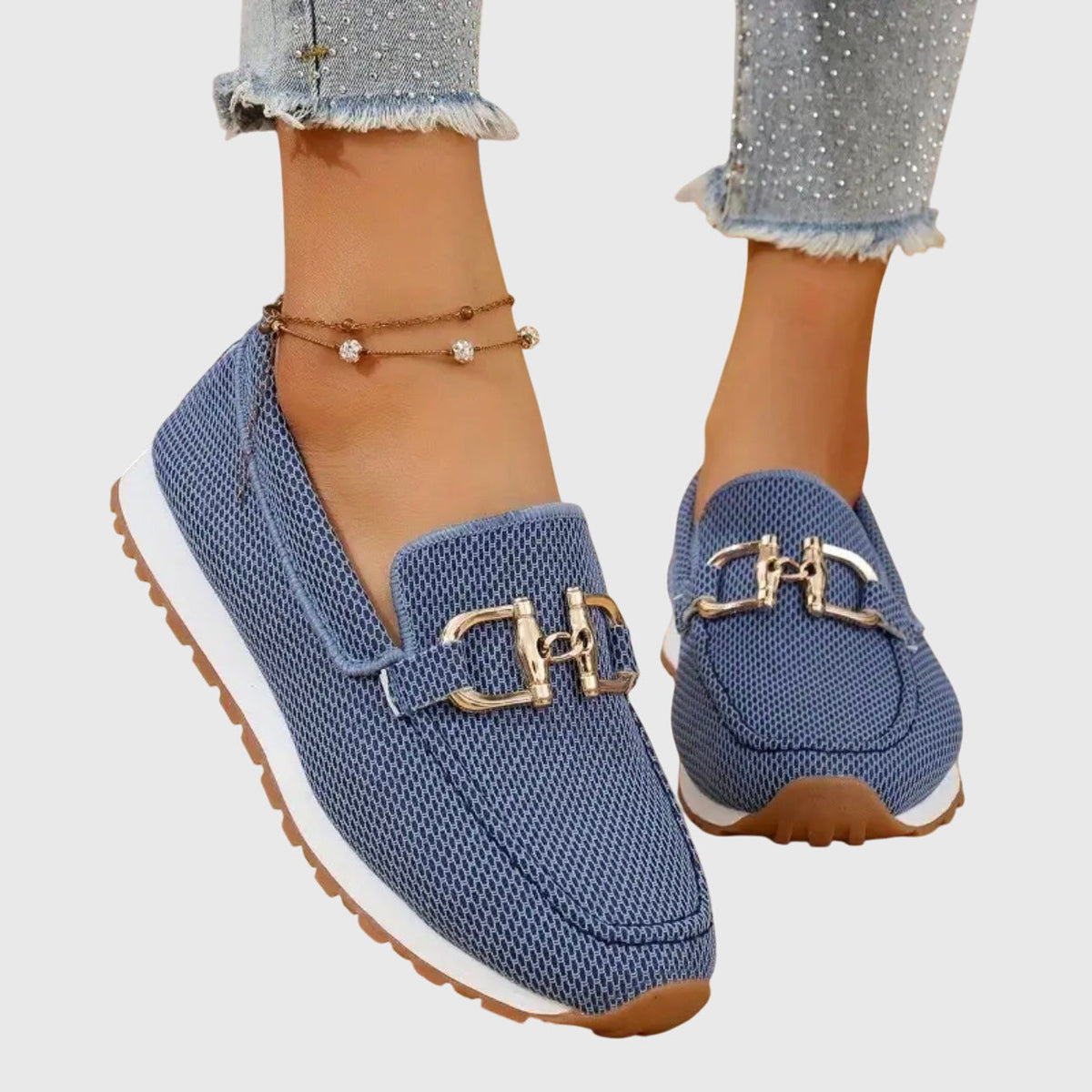Damen Loafer-Sneaker mit Zierschnalle