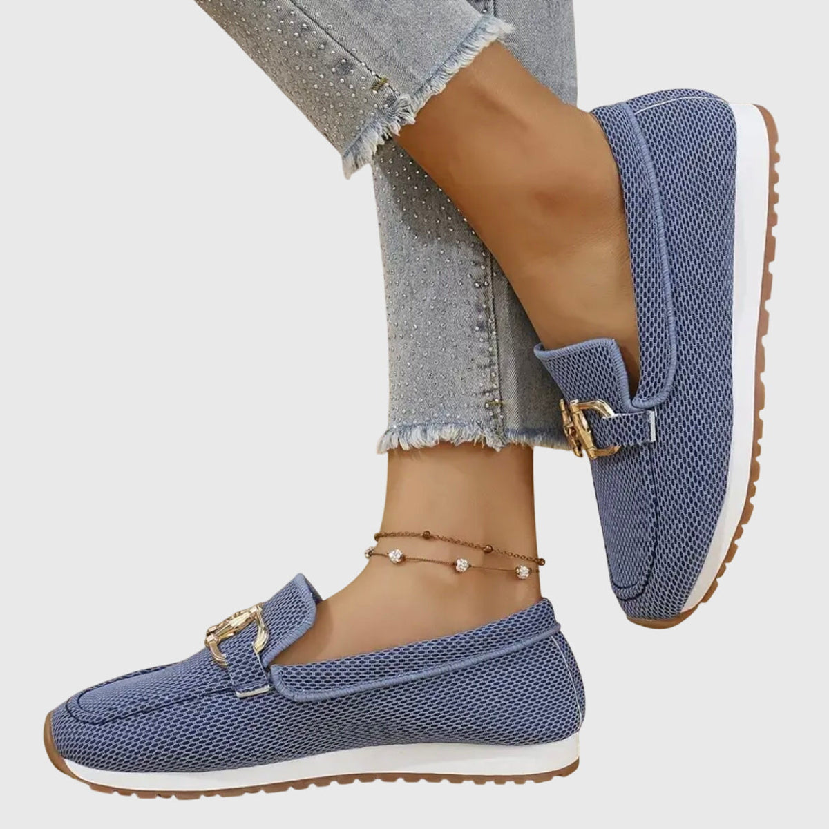 Damen Loafer-Sneaker mit Zierschnalle