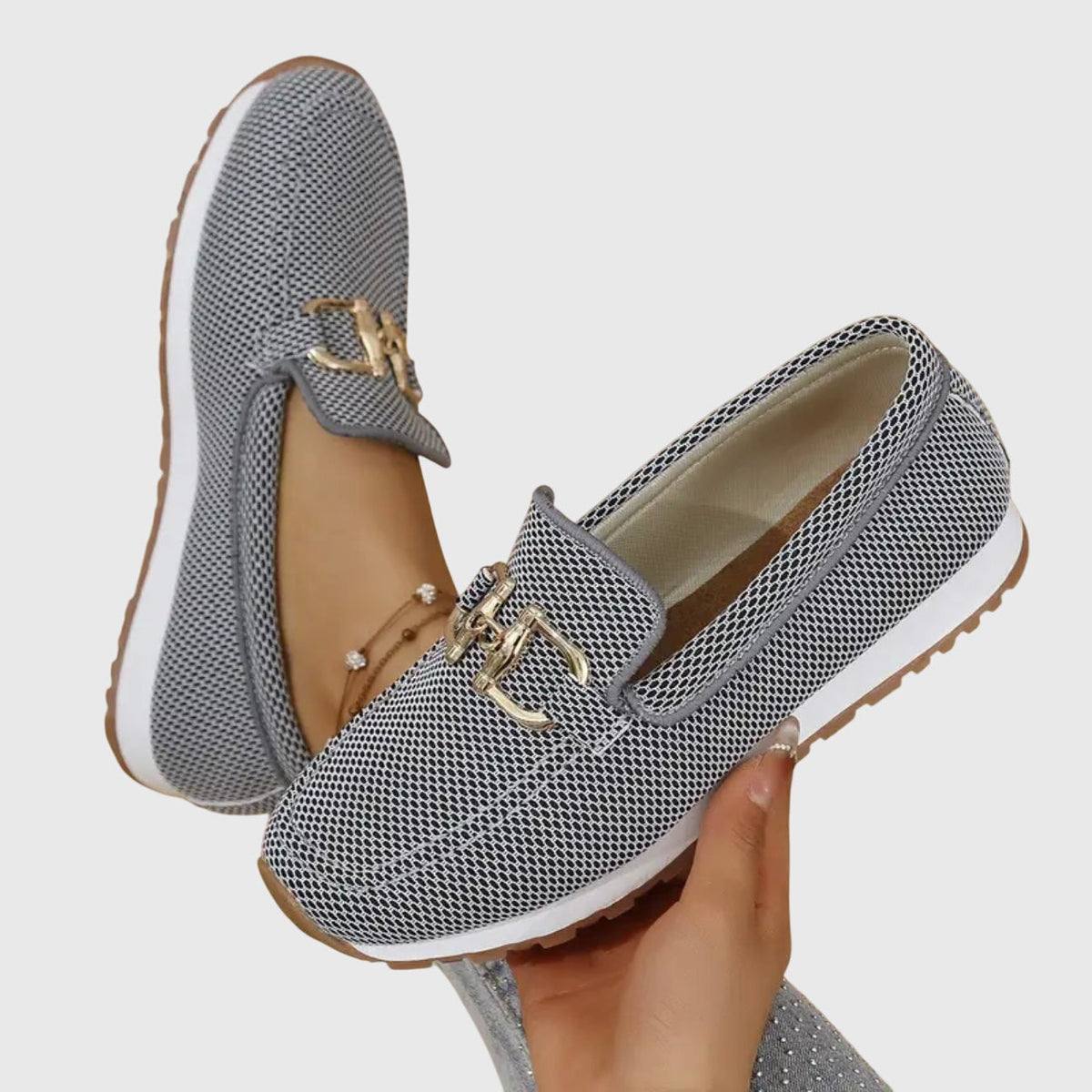 Damen Loafer-Sneaker mit Zierschnalle