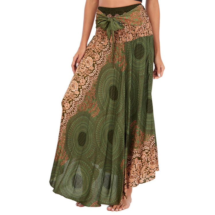 Strandkleid Damen Vintage Langer Rock Freizeit