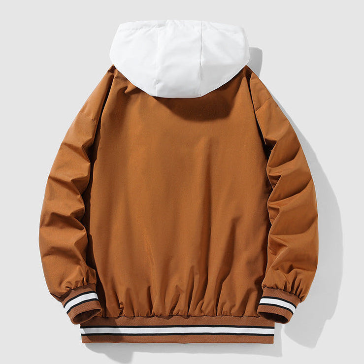 Herren Collegejacke mit Kontrastkapuze