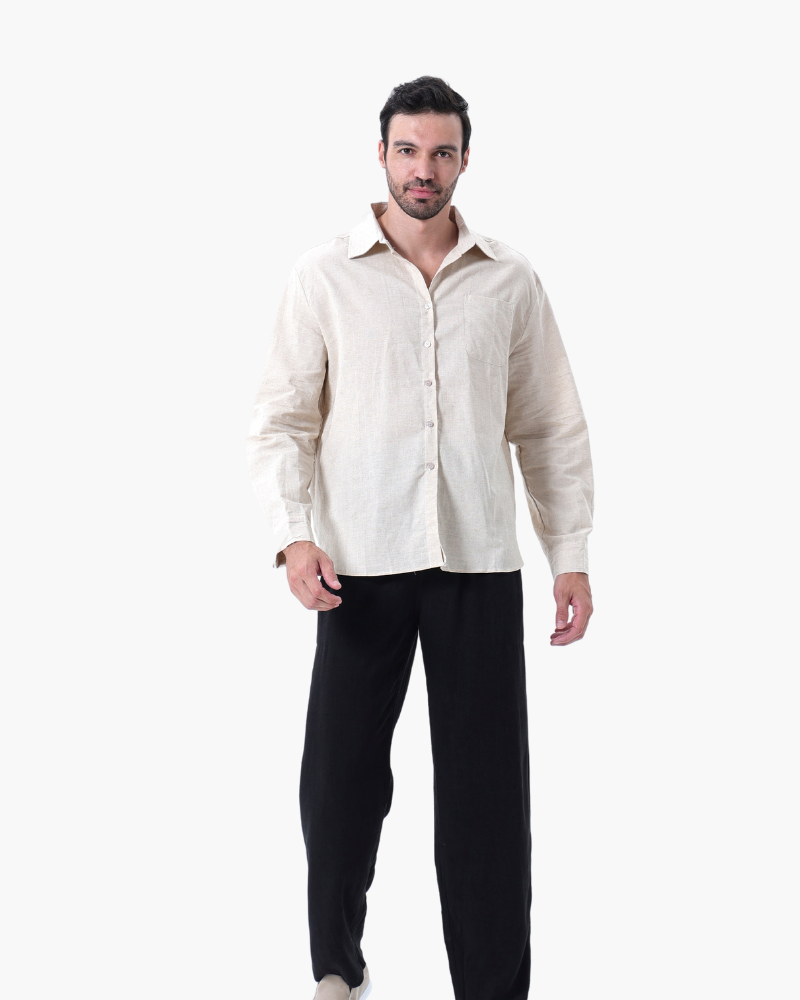 Langarmshirt Herren Set I Zweiteiler Leicht Oversize Casual