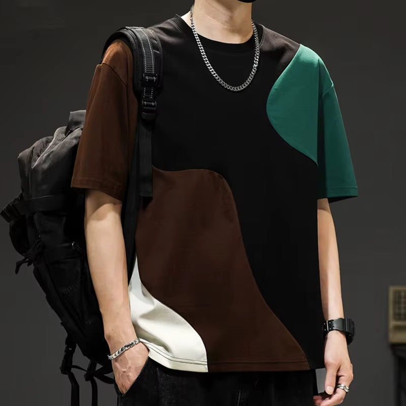 Oversize T-Shirt für Männer in Kontrastfarben für Streetwear und Freizeit