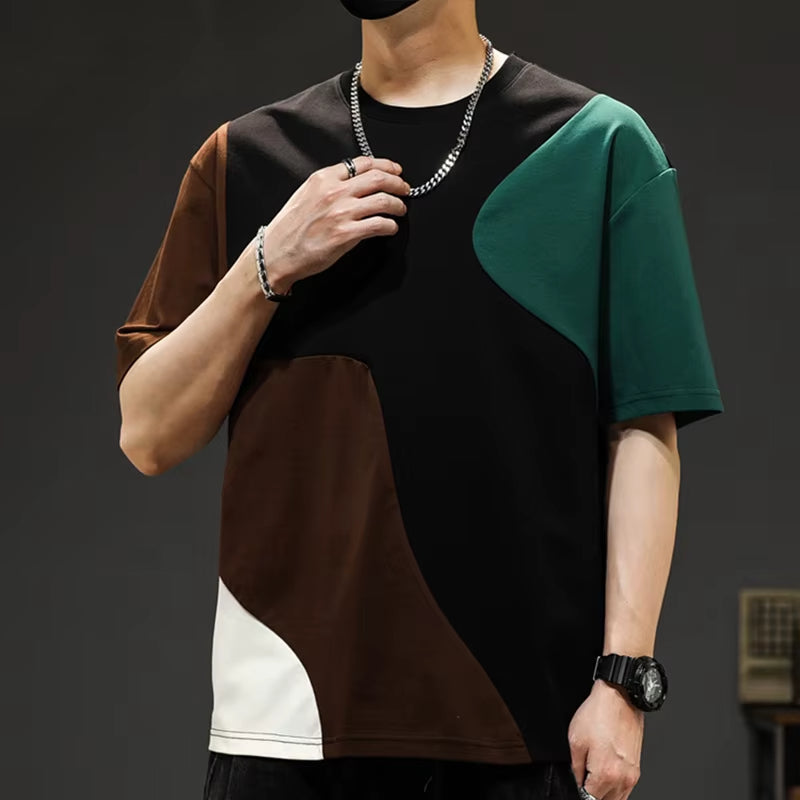 Oversize T-Shirt für Männer in Kontrastfarben für Streetwear und Freizeit