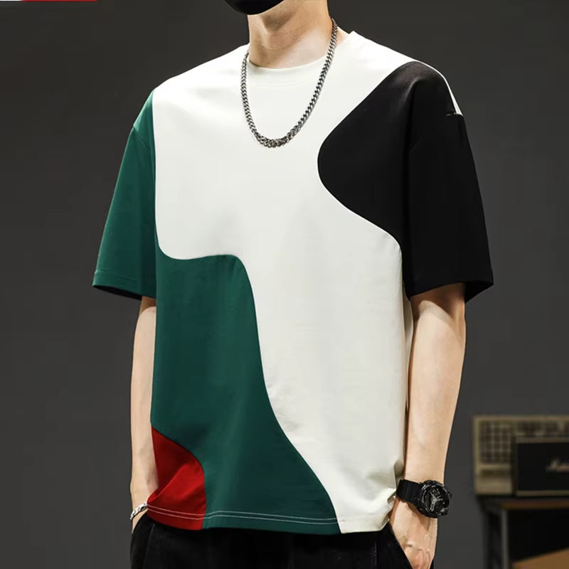 Oversize T-Shirt für Männer in Kontrastfarben für Streetwear und Freizeit