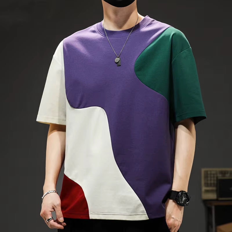 Oversize T-Shirt für Männer in Kontrastfarben für Streetwear und Freizeit