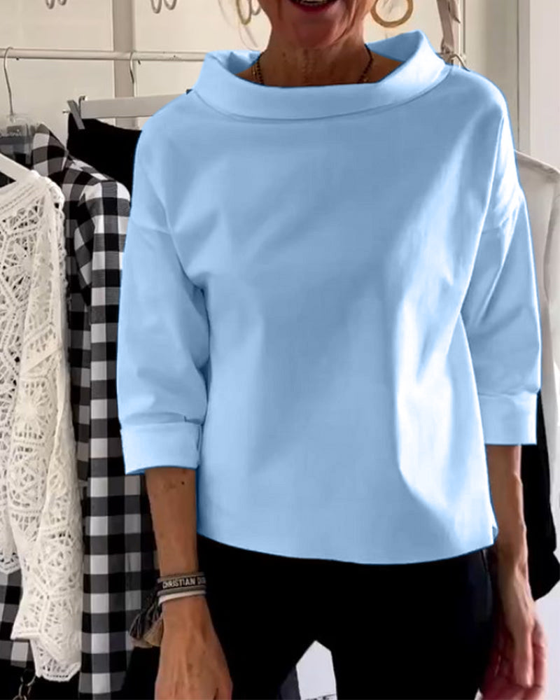 Damen Elegantes Oberteil Slim Fit Business Freizeit