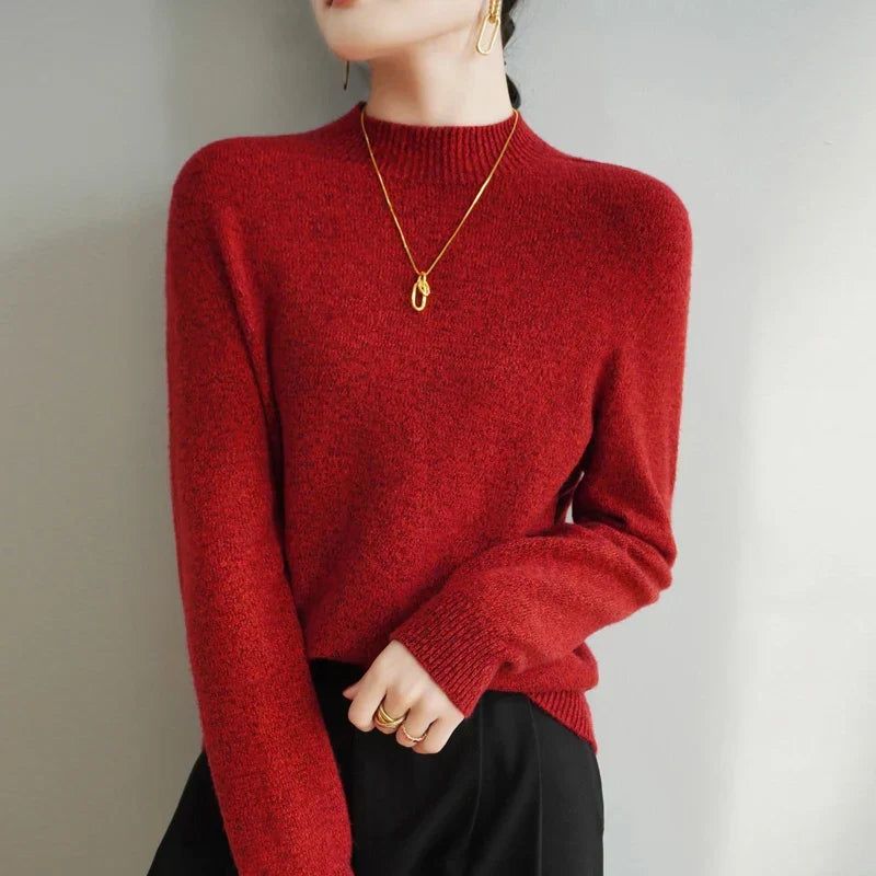 Damen Pullover mit Stehkragen in legerer Passform