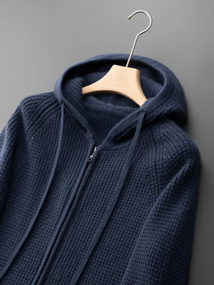 Herren Zip-Hoodie mit Rippbund