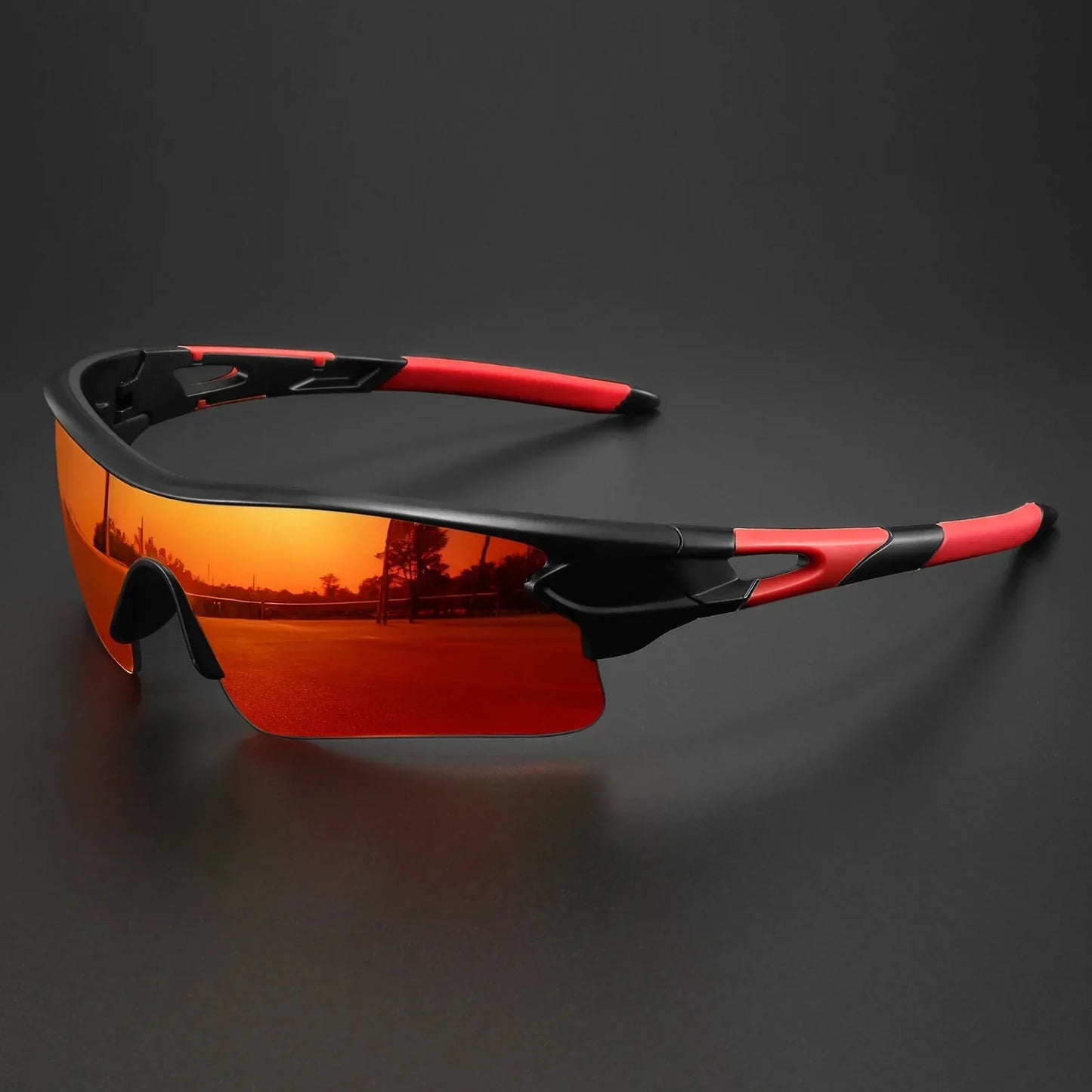 Herren Sport-Sonnenbrille I Velo Brille Wraparound Verspiegelt Outdoor