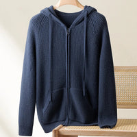 Herren Zip-Hoodie mit Rippbund