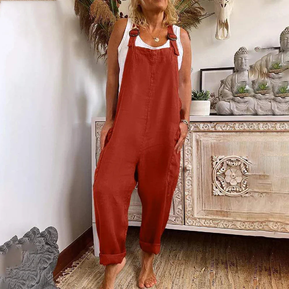 Damen Overall Relaxed Fit Casual Sommer Freizeit