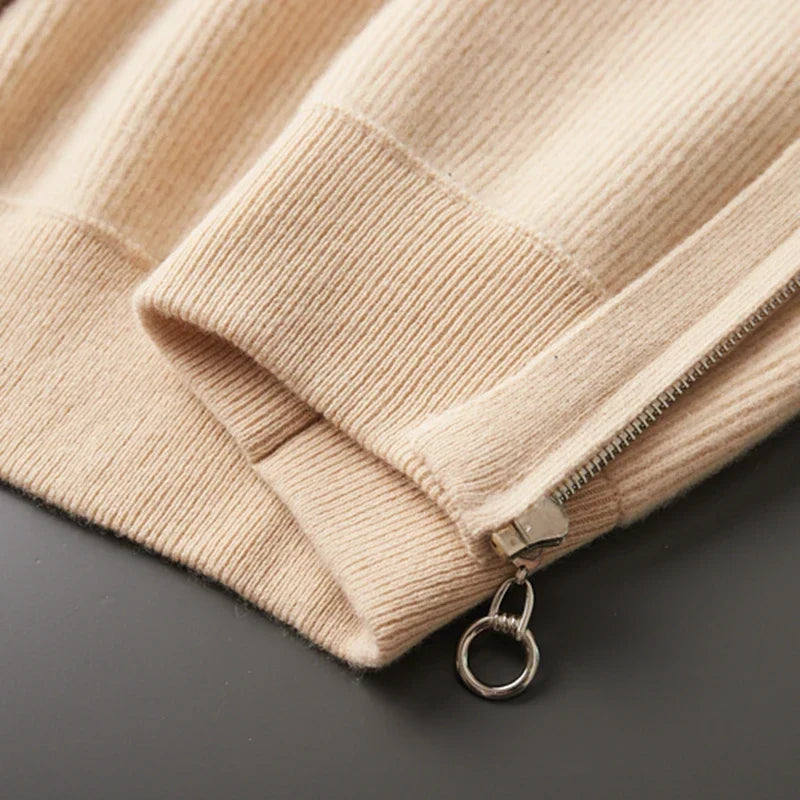 Herren Pullover mit hohem Kragen und Reißverschluss