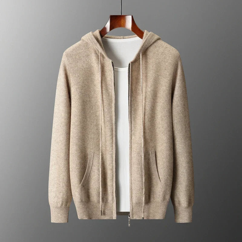 Herren Zip-Hoodie mit strukturierter Kapuze