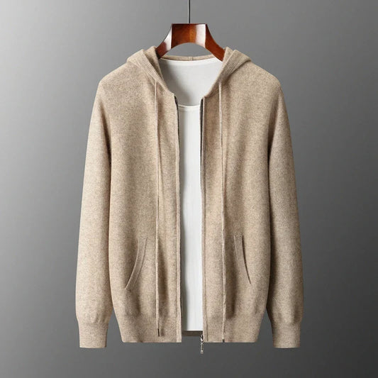 Herren Zip-Hoodie mit strukturierter Kapuze