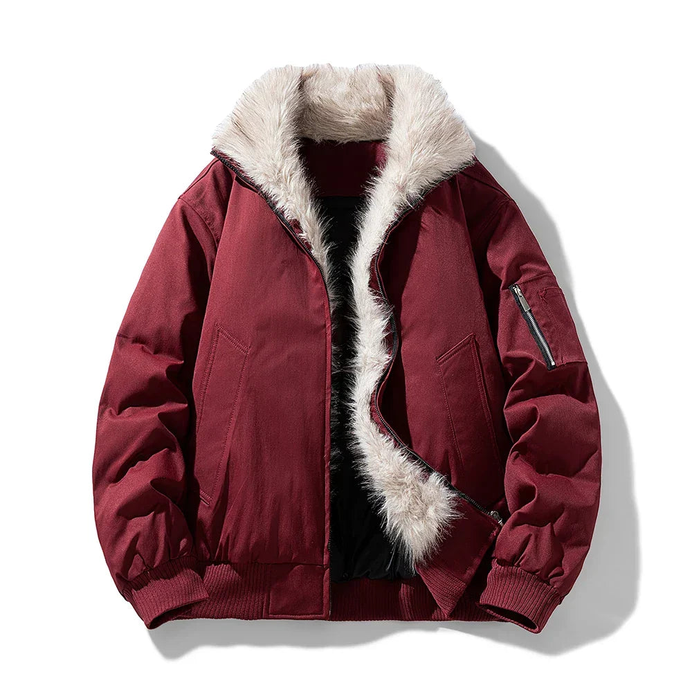 Herren Jacke mit warmer Fütterung und Zip-Taschen