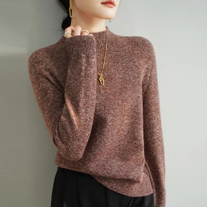 Damen Pullover mit Stehkragen in legerer Passform