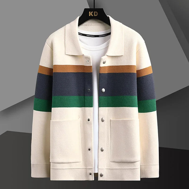 Herren Strickjacke im Jacken-Stil mit Knopfleiste