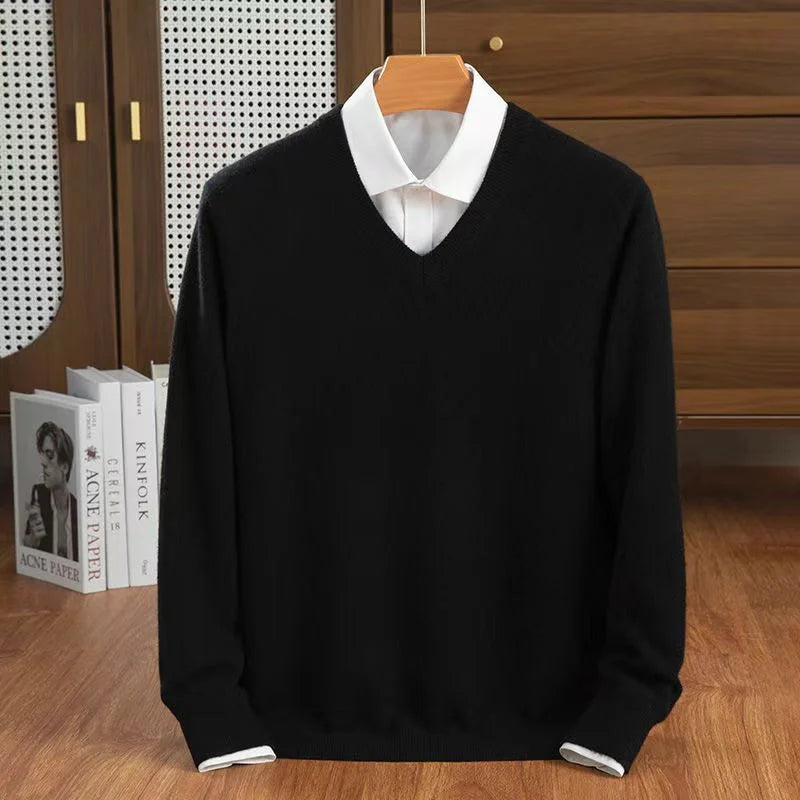 Herren Pullover mit V-Ausschnitt für den Alltag