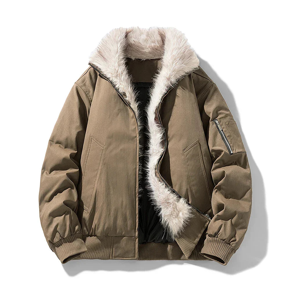 Herren Jacke mit warmer Fütterung und Zip-Taschen