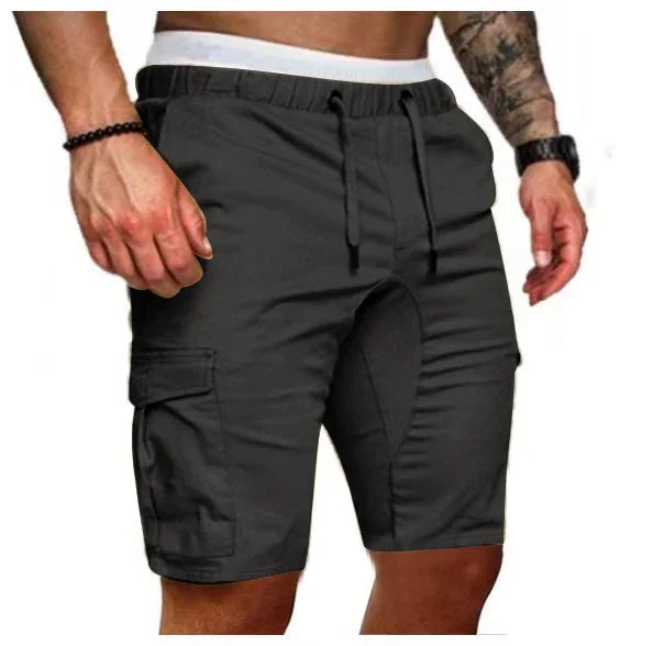 Herren Cargo-Shorts Relaxed Fit Freizeit mit Kordelzug und Taschen