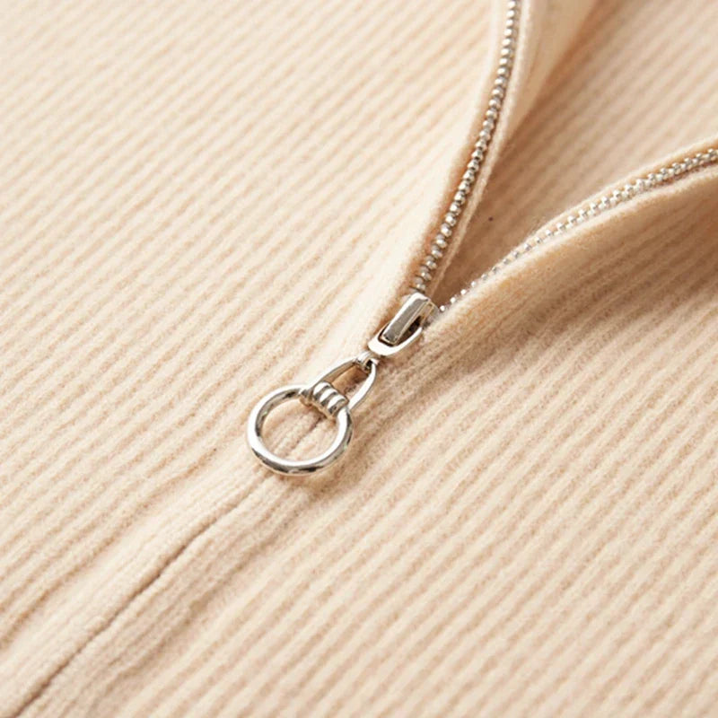 Herren Pullover mit hohem Kragen und Reißverschluss