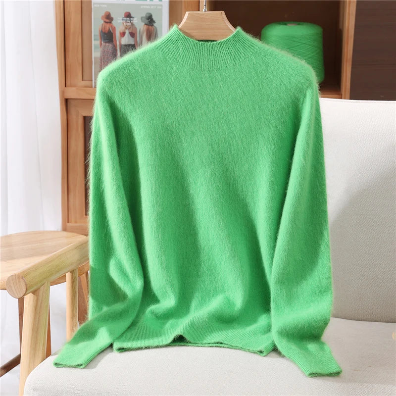 Damen Pullover mit Stehkragen in lockerer Passform