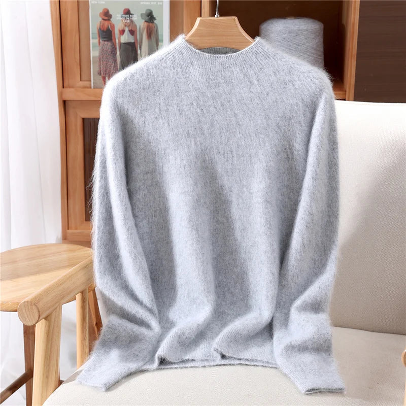 Damen Pullover mit Stehkragen in lockerer Passform