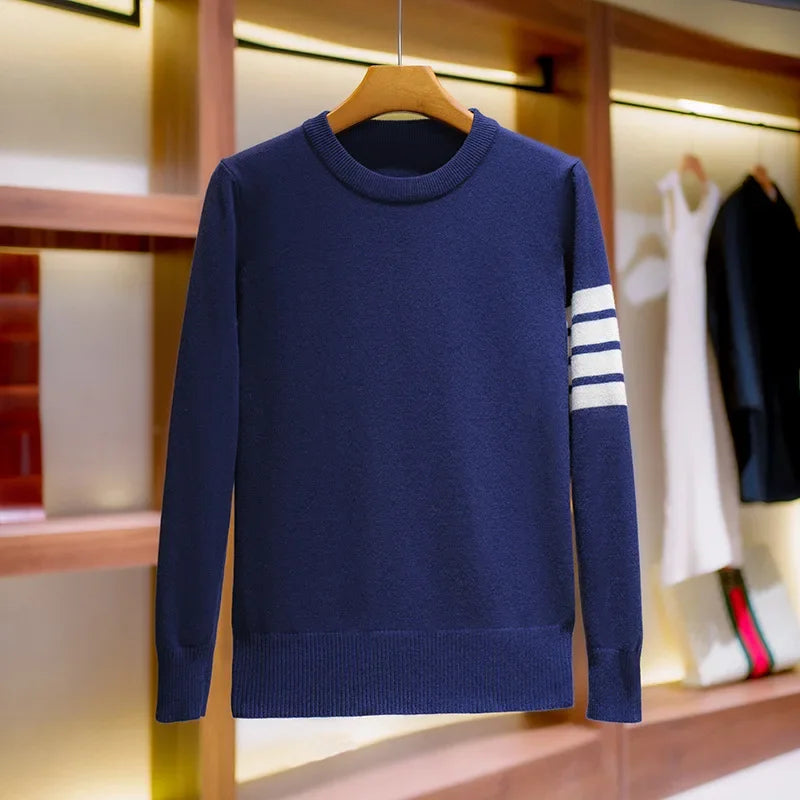 Herren Pullover mit Rundhalsausschnitt und Kontrastdetail