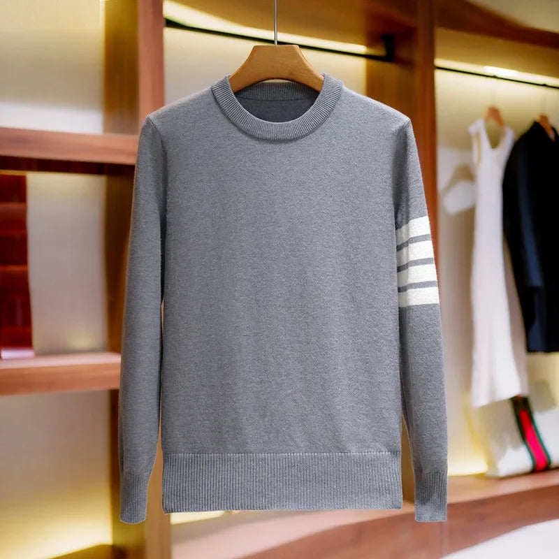 Herren Pullover mit Rundhalsausschnitt und Kontrastdetail